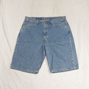 Vintage 90s Levi 550 Relaxed Fit Baggy Medium Wash Denim Jean Shorts Size 38
